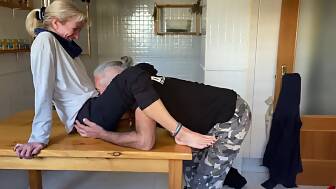 wife penetrates kitchen table
