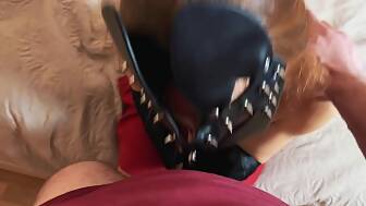 mouthful cum skirt boots