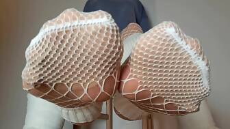 solo white fishnet nylon