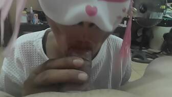 closeup pov maid blowjob