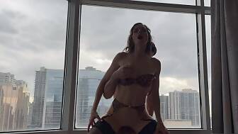 wife fucking window double