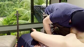 huge penis cums licks
