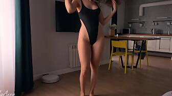 lingerie fitting jizz belly