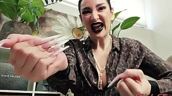 white long nails goddess