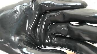 black latex gloves