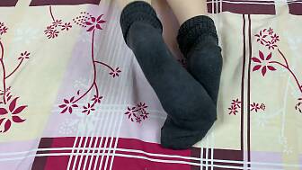 long socks legs caresses