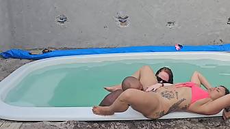 masturbating pool banging 2