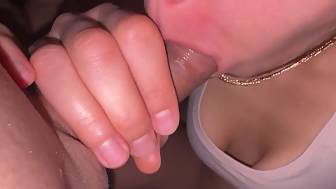 slurping blowjob milf jizz