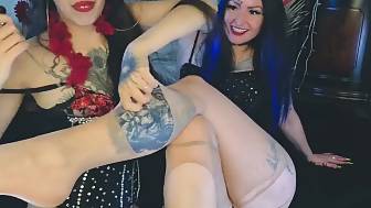 nylon pantyhose slender legs