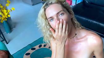 blond yoga together sperm