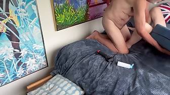 vibrating penis closeup banging