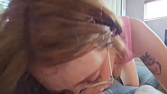 redhead nerdy teen glasses