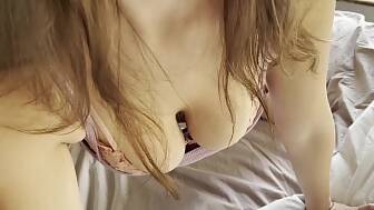 busty college rides pecker